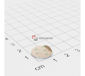 Ø D15 mm х H1 mm (самоклейка) - Магнит Шайба