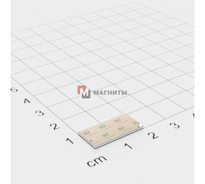 20 x 10 x 1 mm (самоклейка) - Прямоугольный магнит