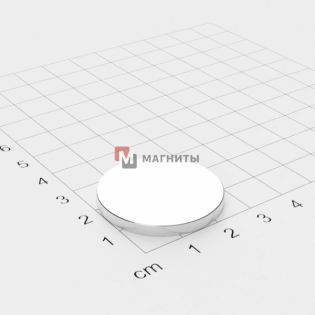 Ø D30 mm х H2 mm - Магнит Шайба