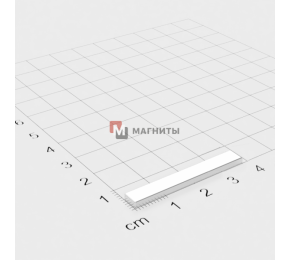 40 x 5 x 2 mm - до 150 °С - Прямоугольный магнит 38SH