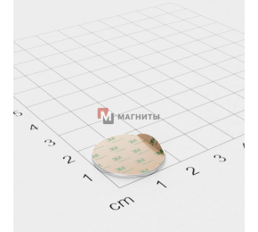 Ø D20 mm х H1 mm (самоклейка) - Магнит Шайба