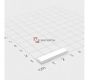 30 x 6 x 2 mm - до 150 °С - Прямоугольный магнит 38SH