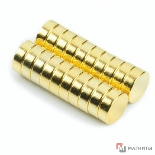 Ø D5mm х H1.5 Gold - Магніт Шайба