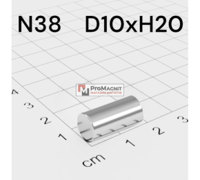 Ø D10 mm х H20 mm - Магніт Шайба-Пруток