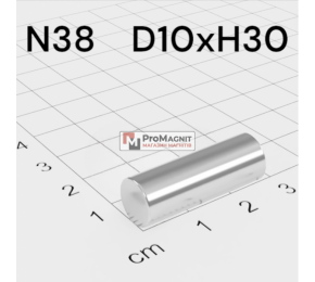 Ø D10 mm х H30 mm - Магніт Шайба-Пруток