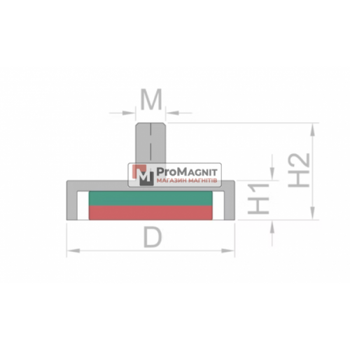 Магнит в корпусе с наружной резьбой С20