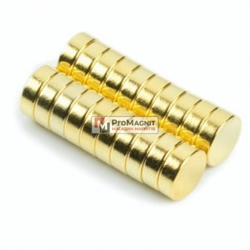 Ø D5mm х H1.5 Gold - Магнит Шайба