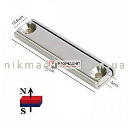60 x 13.5 x 5mm в корпусе - Крепежный Магнит